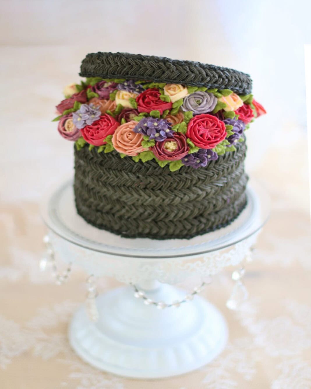 buttercream hatbox cake