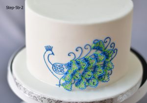 Peacock baby shower cake and cookies