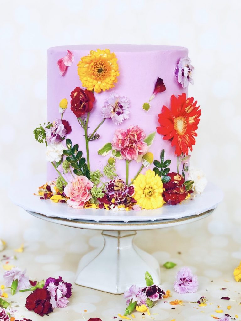 Order White N Pink Blooms Cake Online, Price Rs.1349 | FlowerAura
