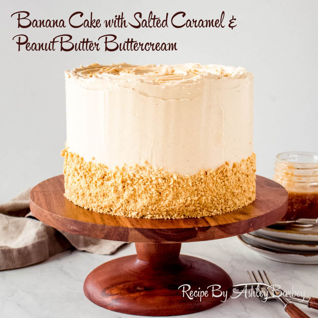 Banana Cake with Salted Caramel Frosting - Creative Culinary