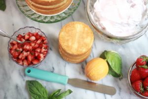 Strawberry-Basil Cream Cake 