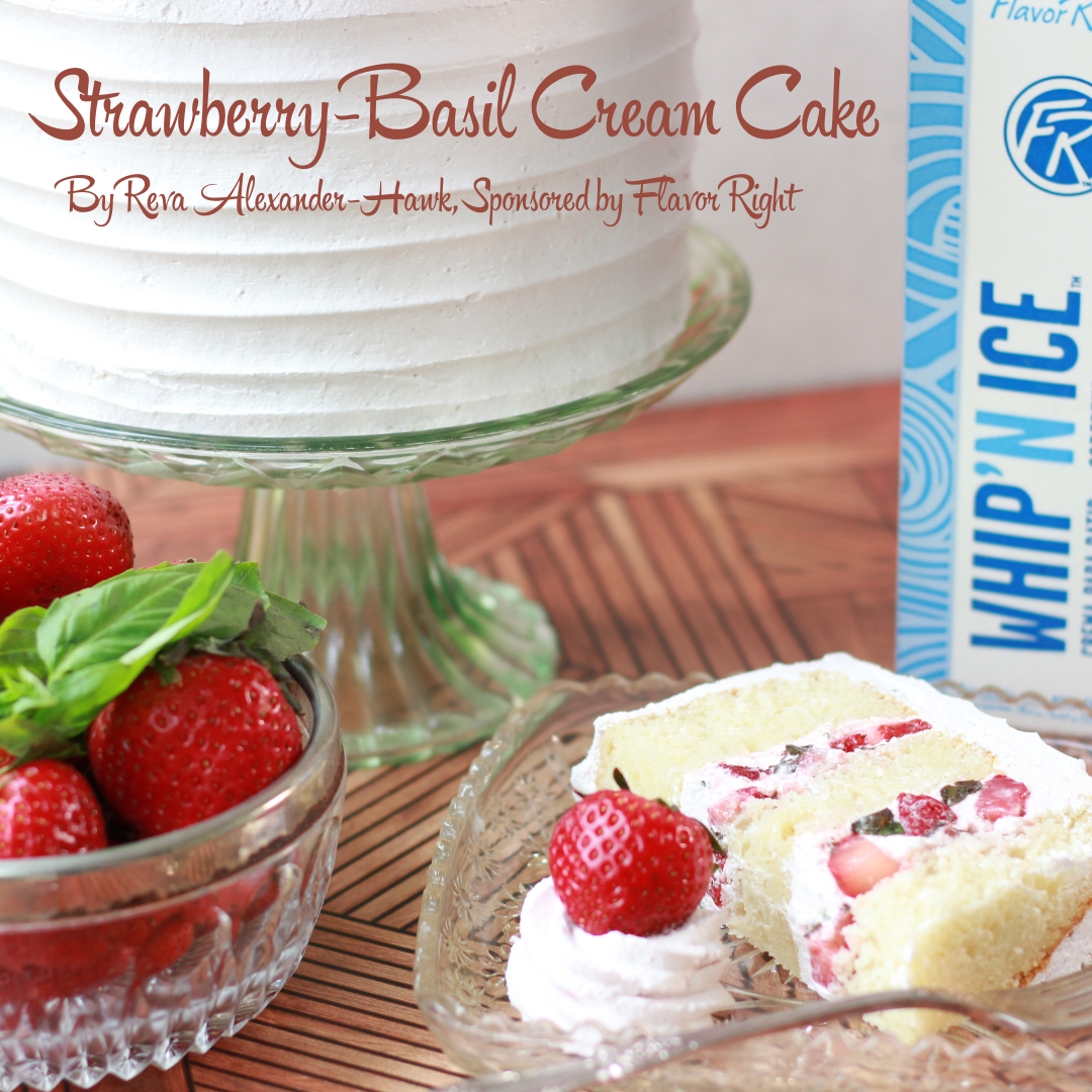 Strawberry-Basil Cream Cake