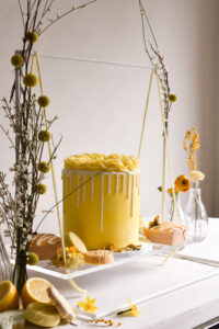 A yellow cake from the Cake Spa.