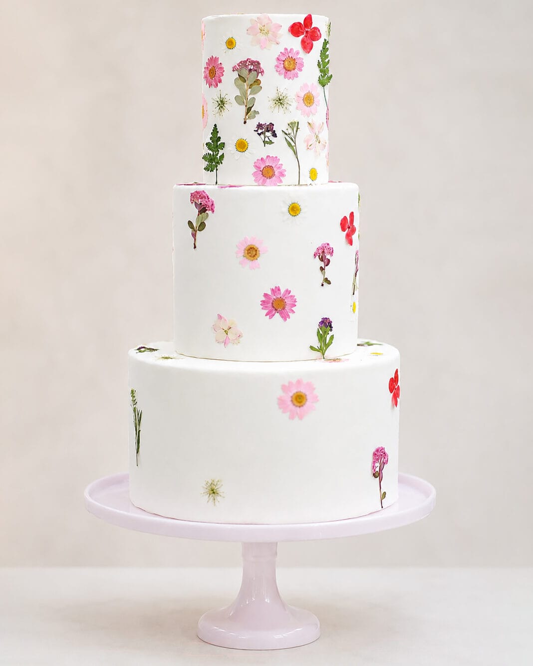 pressed flower cake