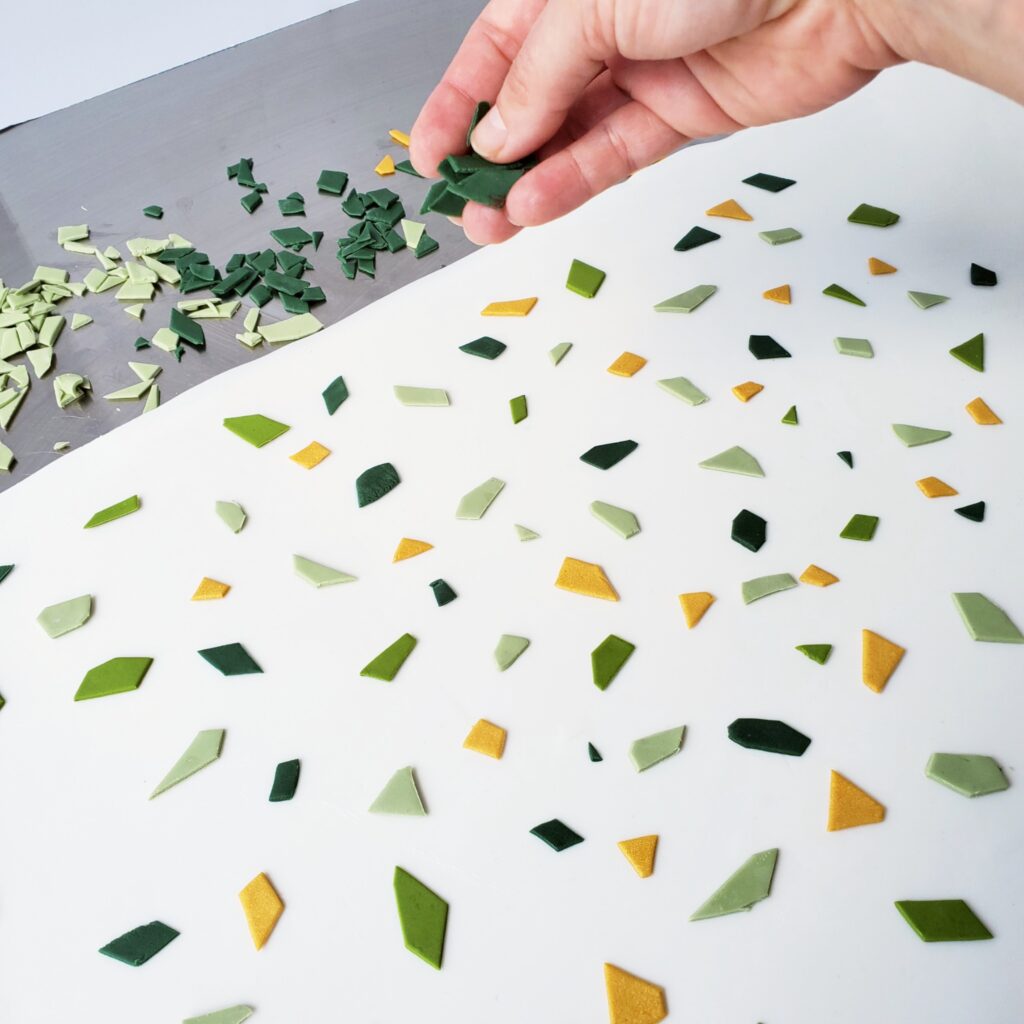 Laying the Fondant Terrazzo out on Fondant