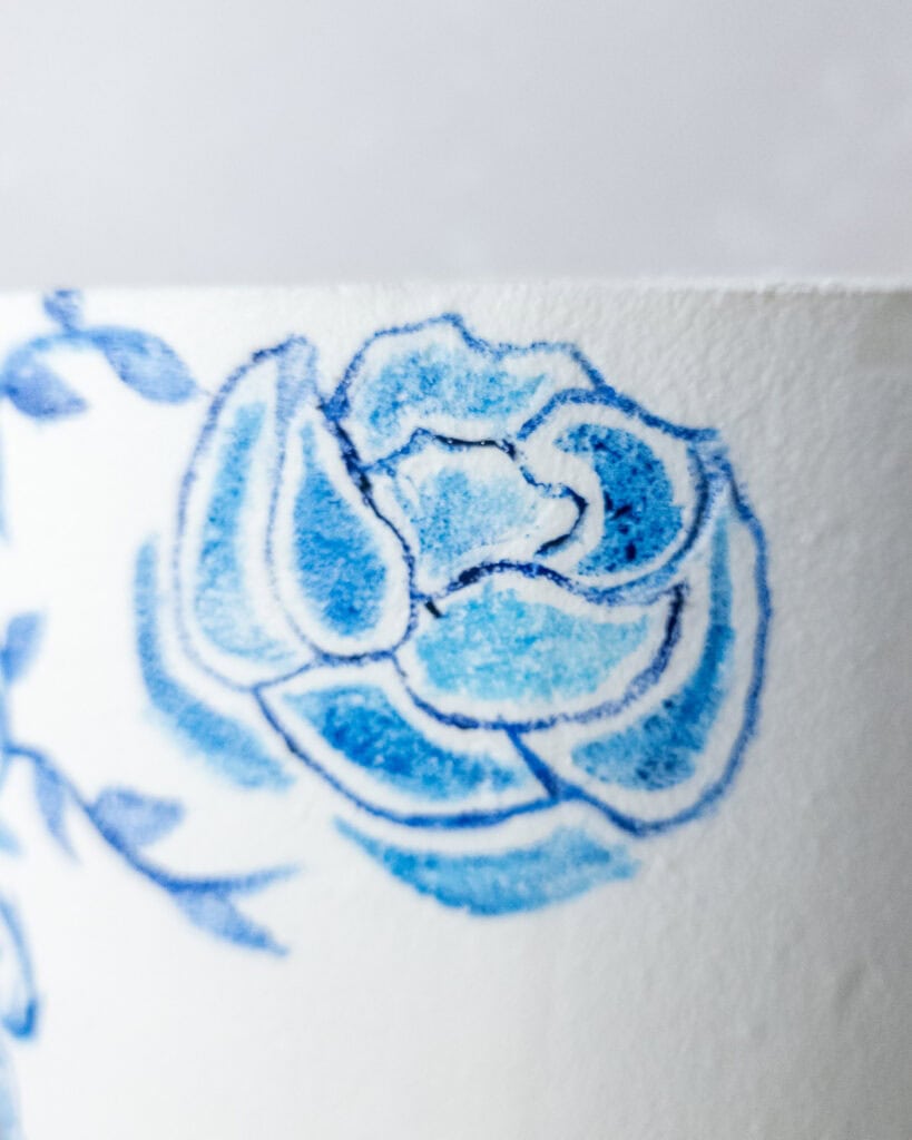 Painted Amalfi Coast Cake Pottery Flowers - Step 4