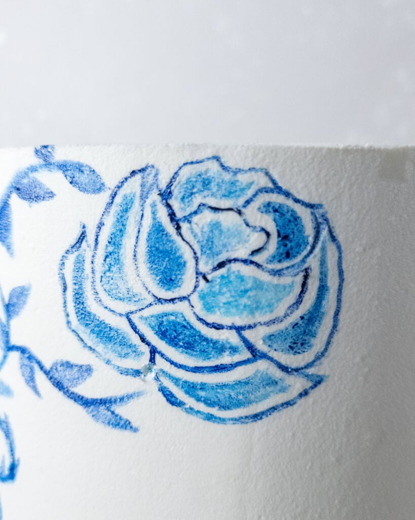 Painted Amalfi Coast Cake Pottery Flowers - Step 5