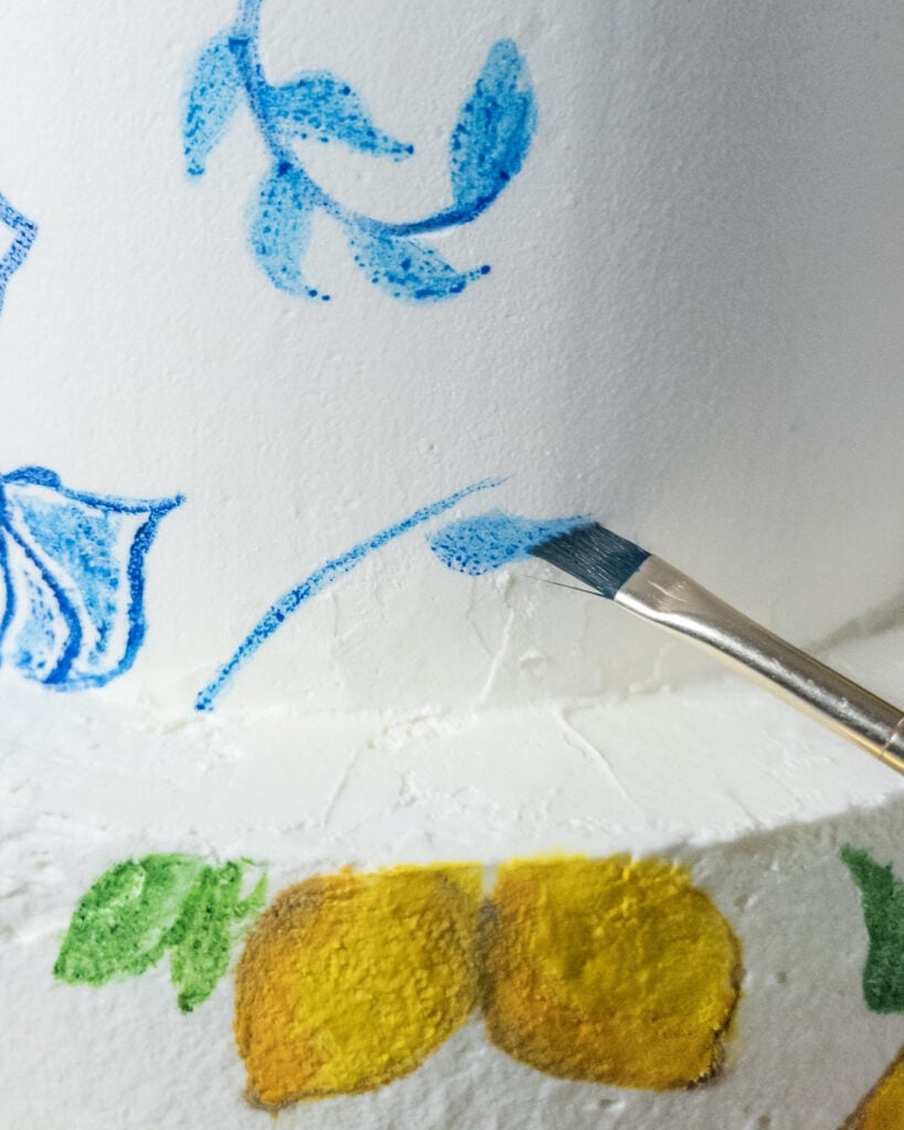 Painted Amalfi Coast Cake Fronds - Step 2