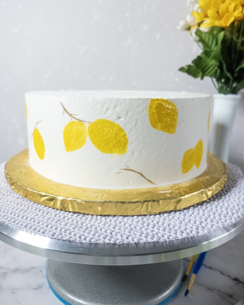 Painted Amalfi Coast Cake Lemons - Step 2