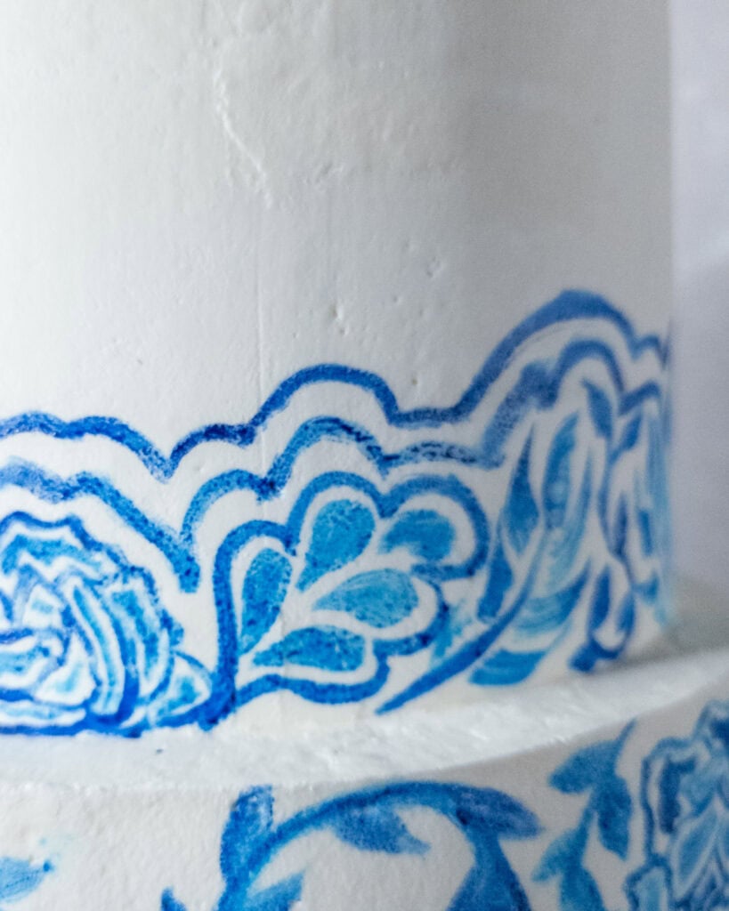 Painted Amalfi Coast Cake Tiers - Step 2