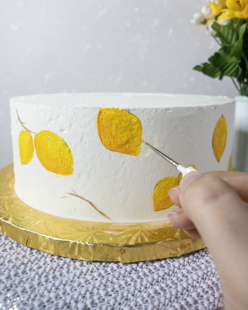 Painted Amalfi Coast Cake Lemons - Step 4