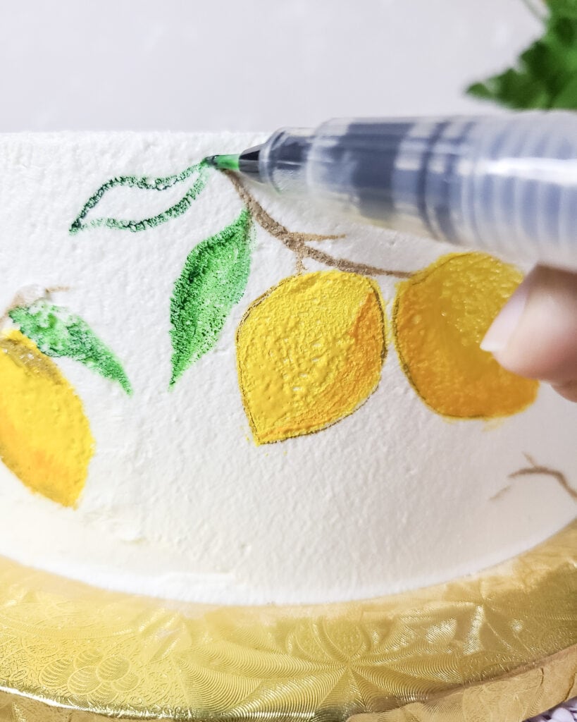 Painted Amalfi Coast Cake Lemons - Step 5