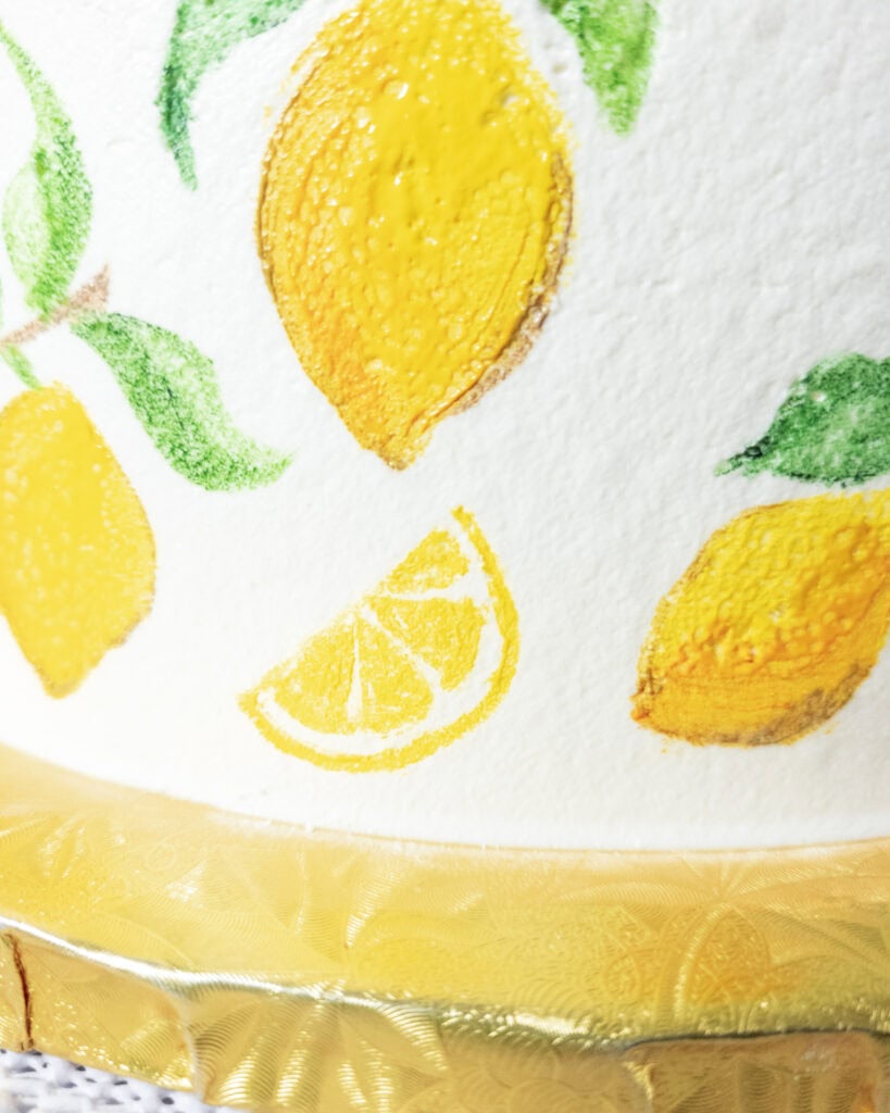 Painted Amalfi Coast Cake Lemon Slices- Step 1