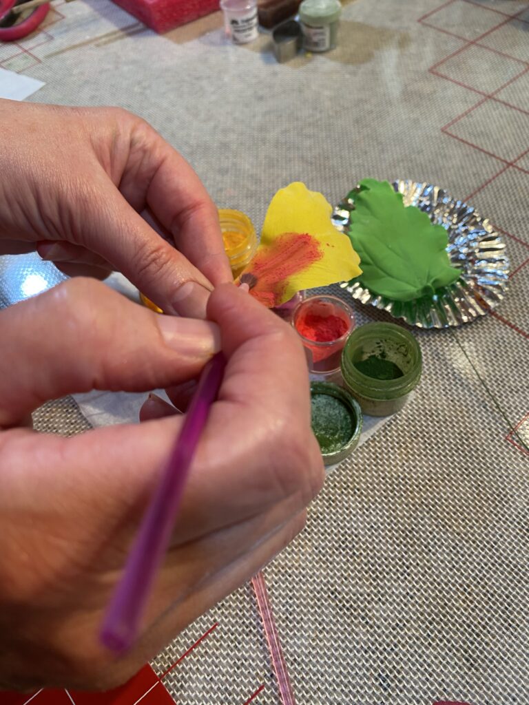 Complete the Gum Paste Hibiscus Flowers