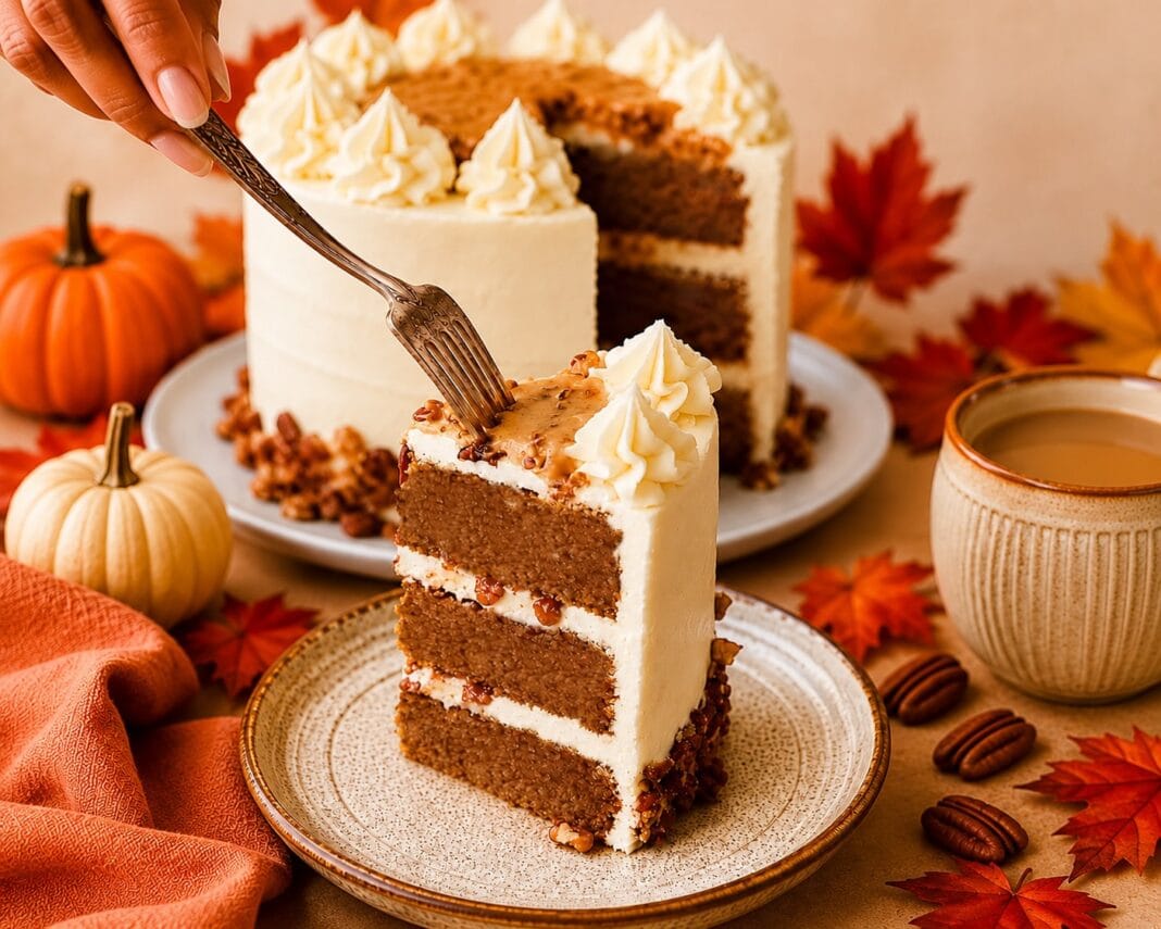 maple pecan pumpkin cake